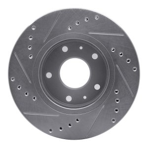 Land Rover Freelander Brake Rotor (1) - Front Right - R1 Concepts - Drilled & Slotted - Silver - `02-`05